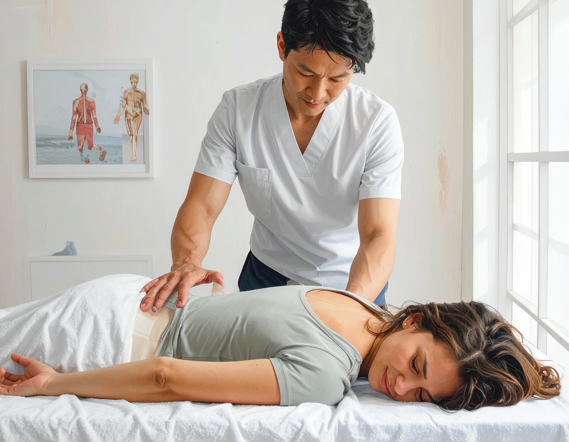 Back pain relieve via message